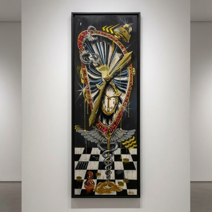 Temps suspendu, œuvre originale d'Acide, peinture contemporaine, Nice